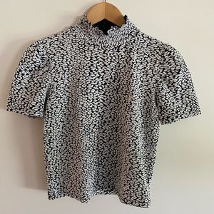 Zara mock turtle neck shirt sleeve blouse